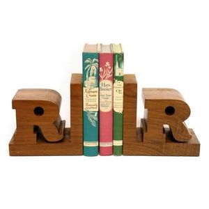 Pair of Vintage Wooden "Letter R" Shaped Bookends